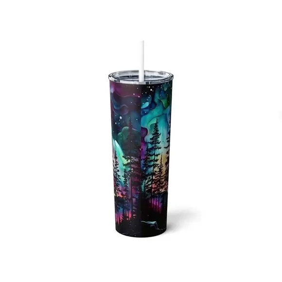 Northern Lights 20oz Steel Tumbler With Straw - Picture 6 of 8